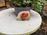 large Flowered Single Rose On A Rock Wall Tile by Concrete Design Studio