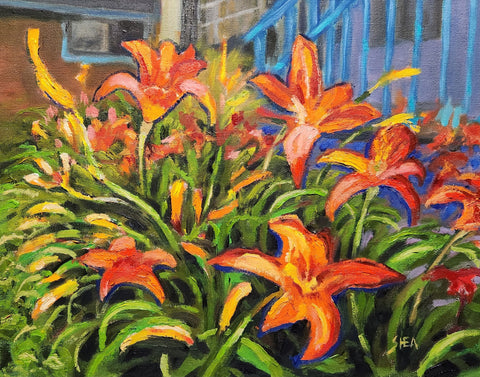 Lilies on Rockford - original art by Pat Shea