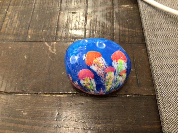 Painted Rock - Glow in the dark Jellyfish RCK178