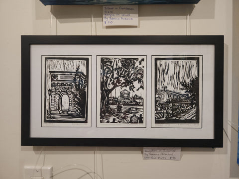 Kingston in Summer - Original Linocut Print by Rebecca McKelvie