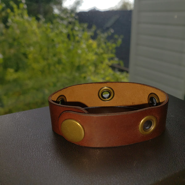 Cordovan Bracelet w/ Grommets by David Yi