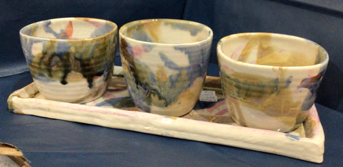 Bailey-Brown 3 Plant Pots with Tray