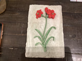 Large Plaster Amaryllis Flower Wall Tile