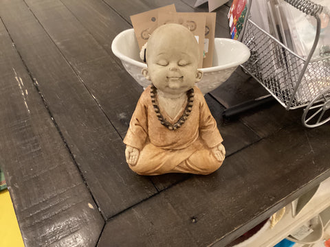 Baby Monk In Meditation Statue by Concrete Design Studio
