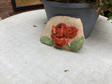 large Flowered Single Rose On A Rock Wall Tile by Concrete Design Studio