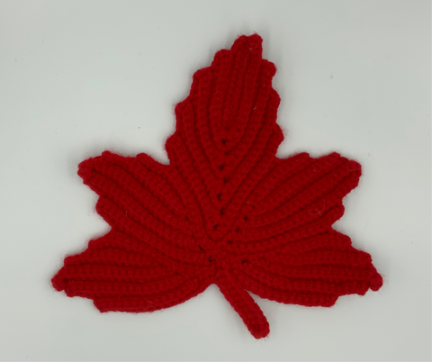 Crochet Maple Leaf Coaster