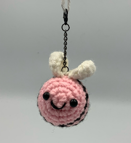 Crochet bee keychain