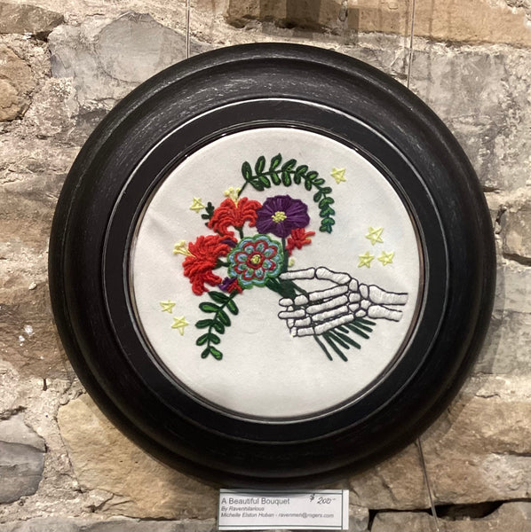 A Beautiful Bouquet embroidery - original artwork by Ravenhilarious
