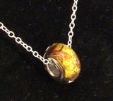 Necklace Lampwork Glass on Silver Plated Chain by Rebecca Coutlee