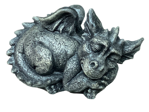 Baby Dragon Drake Sleeping Statue by Concrete Design Studio
