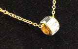 Gold Plated, Faceted Glass, Baguette Necklace by Rebecca Coutlee