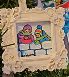 Ornaments, Framed Mini Painting original by Lucy De Sousa