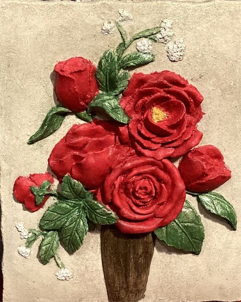 Small Bouquet Of Roses Wall Tile