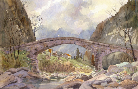 The Bigmasco Roman Bridge - Original by David Gilmore - 78