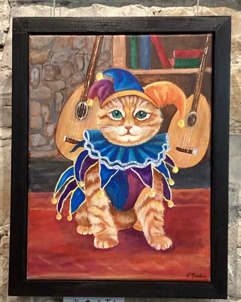 Chester the Jester. Original painting by Elaine Burke