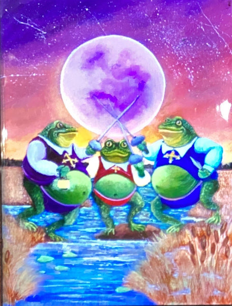 The Three Musketoads- original painting by Elaine Burke
