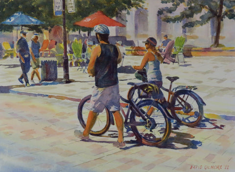 Two Bikers at City Hall-506