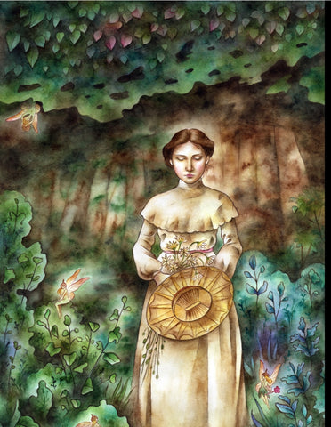 Zula and the Fairies - original watercolour by Suzie Komza