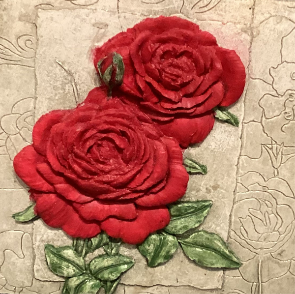 Small Double Flowering Rose Wall Tile