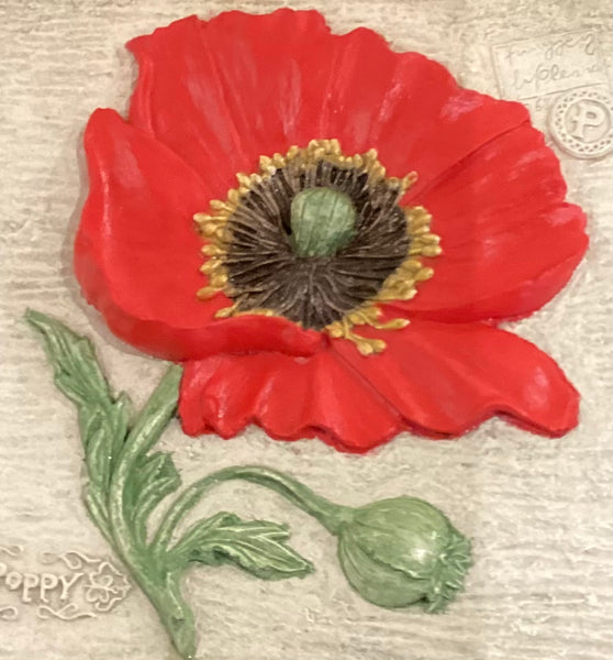 Single Flower French Poppy Tile
