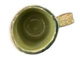 Small mug olive green leaves by Yolande