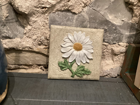 Small Single Daisy In The Wind Wall Tile