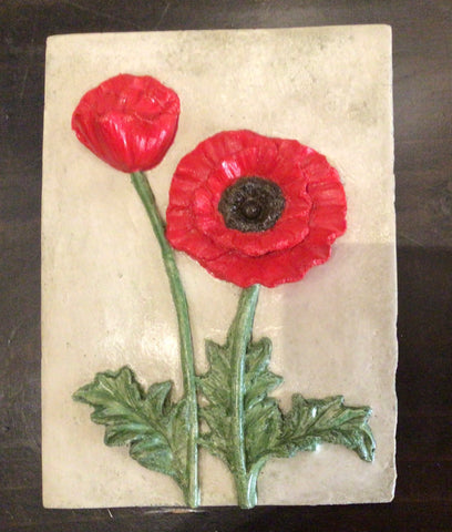 Two Old Fashioned Poppies Wall Tile