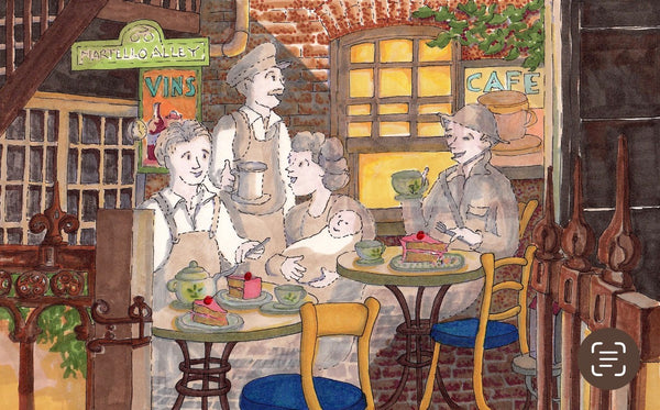 Ghosts of Martello Alley - Party in the courtyard image of the Little Book by Everdello