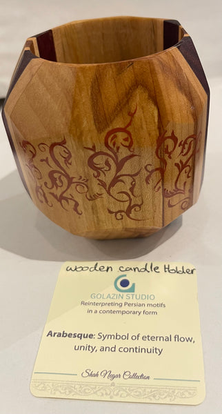 Wooden candle holder by Golazin Studio