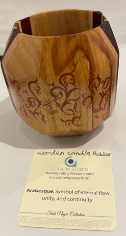 Wooden candle holder by Golazin Studio