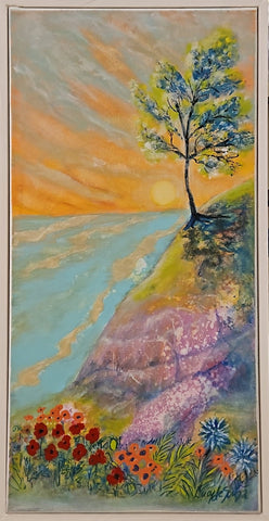 Glittering Sun, original painting by Lucy De Sousa