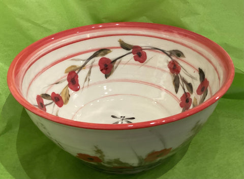 Red Poppy Large Bowl - Windmill of Provence