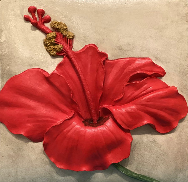 Large Single Flower Hibiscus Wall Tile