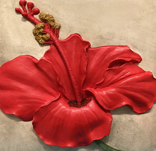 Large Single Flower Hibiscus Wall Tile