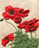 Large Poppies In The Wind Wall Tile by Concrete Design Studio
