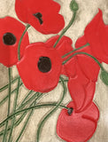 Raised Relief Poppies In The Breeze Wall Tile