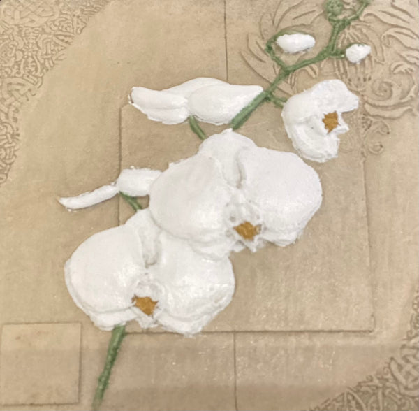 Small Single Orchid Concrete Wall Tile