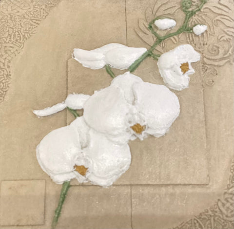 Small Single Orchid Concrete Wall Tile