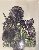 Nan’s “H-irises” Lino Print (8x10) by Rebecca McKelvie