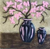 Square Cherry Blossom Bouquet In A Vase wall Tile