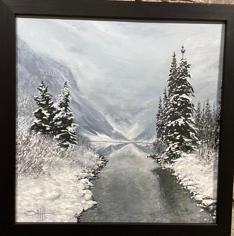 Wintery Outlet - original art by David Hale