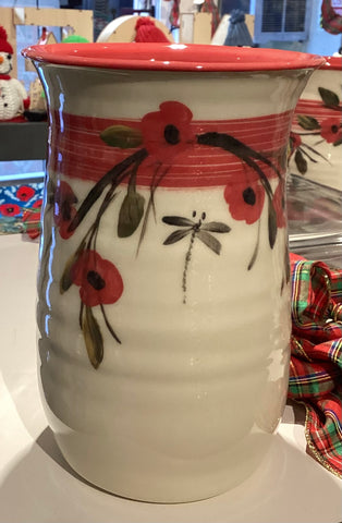 Large Red Poppy Windmill of Provence Vase/ Utensil holder