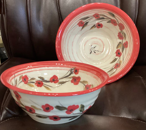 Red poppy Windmill of Provence small bowl