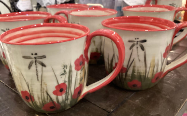 Red Poppy Wide Mug