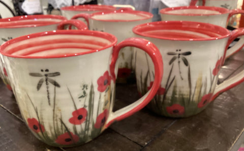 Red Poppy Wide Mug