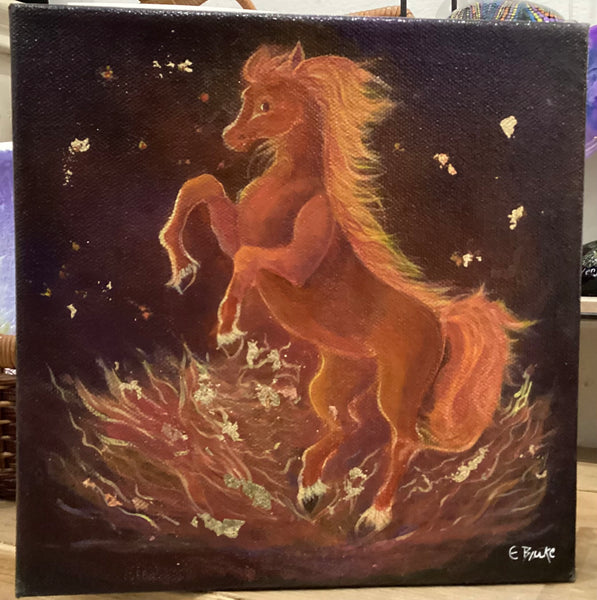 Fire Horse. Original painting by Elaine Burke
