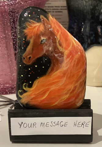 Painted Rock - Fire horse head