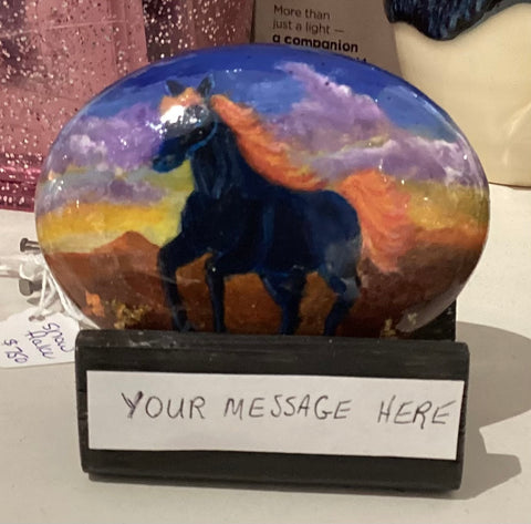 Painted Rock - Black Fire horse