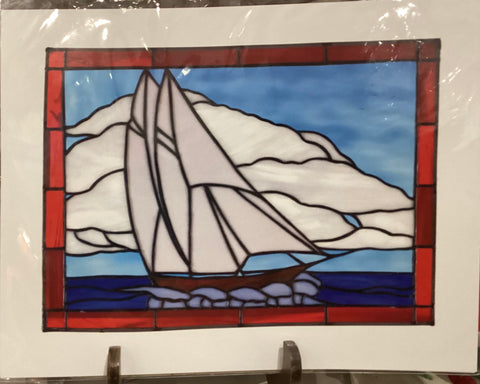 Stained Glass - Bluenose Sailboat (print)