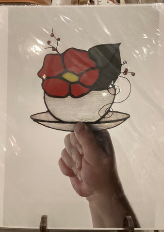 Stained Glass - Tea cup flower (print)